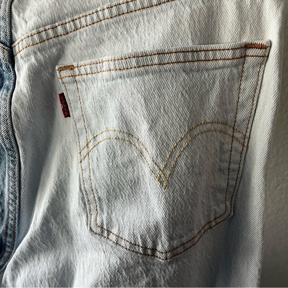 LEVIS sz 29 x 26 501 Two Tone Half Splice Blue Denim Jeans Button Fly - Picture 10 of 12